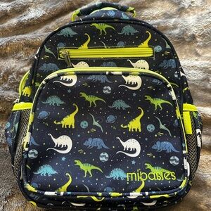 Dinosaur Print Kids Backpack - Blue and Green